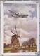 Affiche Ancienne Klm Constellation Hollande The Flying Dutchman Circa 1950