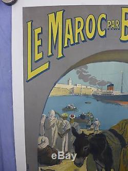 AFFICHE ANCIENNE LITHOGRAPHIQUE 1916 MAROC par BORDEAUX 1916 par L Carre