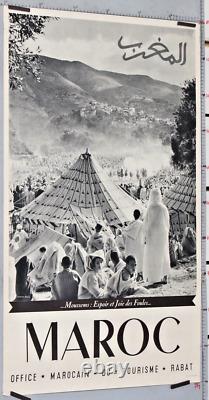 AFFICHE ANCIENNE MAROC circa 1930-1950 MOUSSEMS