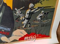 AFFICHE ANCIENNE Noël 1950- offrez à nos combattants d'Indochine