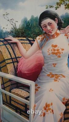 AFFICHE ANCIENNE ORIGINALE HONG KONG CIGARETTE RUBY QUEEN PUB c. 1950