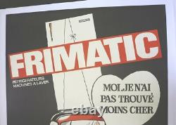 AFFICHE ANCIENNE ORIGINALE ISETTA VELAM ISO BMW microcar FRIMATIC réfrigerateur