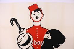 AFFICHE ANCIENNE ORIGINALE LITHO René GRUAU BRUMMEL CHEMISIER AVIGNON GROOM 1950