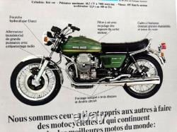 AFFICHE ANCIENNE ORIGINALE MOTO GUZZI 850-T3 (CALIFORNIA SP LE MANS) entoilée