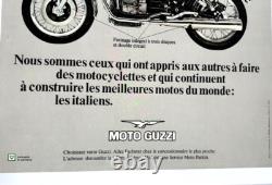 AFFICHE ANCIENNE ORIGINALE MOTO GUZZI 850-T3 (CALIFORNIA SP LE MANS) entoilée