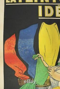 AFFICHE ANCIENNE ORIGINALE Ogé Eugène TEINTURE IDEALE couleurs LYON 1910