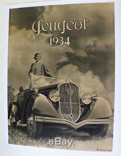 AFFICHE ANCIENNE ORIGINALE PEUGEOT 301 Cabriolet 1934 (1932-36)