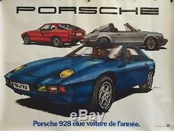 AFFICHE ANCIENNE ORIGINALE PORSCHE 1977 928 911 TARGA 924 sign BOIVENT 320x240cm