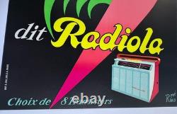 AFFICHE ANCIENNE ORIGINALE RADIOLA RADIO TSF TV Télévision signée René RAVO