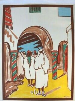 AFFICHE ANCIENNE ORIGINALE TOURISME VISITEZ la TUNISIE YAHIA 1950