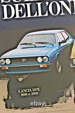 AFFICHE ANCIENNE ORIGINALE italienne garage miss LANCIA HPE GAMMA BETA catamaran