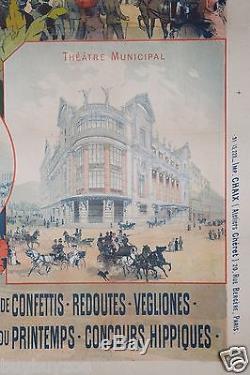 AFFICHE ANCIENNE ORIGINAL POSTER L'HIVER à NICE Lefèvre 1891 casino pier 06