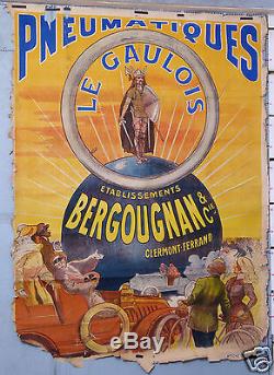 Affiche Ancienne Pneumatiques Legaulois Bergougnan Et Cie