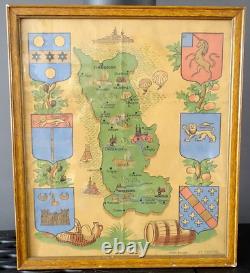 +AFFICHE ANCIENNE RARE de LUCIEN BOUCHER (CARTE DE LA MANCHE) PERCEVAL+