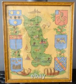 +AFFICHE ANCIENNE RARE de LUCIEN BOUCHER (CARTE DE LA MANCHE) PERCEVAL+