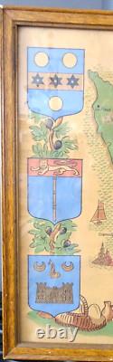 +AFFICHE ANCIENNE RARE de LUCIEN BOUCHER (CARTE DE LA MANCHE) PERCEVAL+
