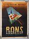 Affiche Ancienne Rene Le Texier Wwii Bons De La Liberation Ci 1945
