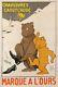Affiche Ancienne De Gus Bofa Chaussures Caoutchouc Marque A L'ours Circa 1900