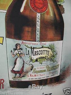 AFFICHE ANCIENNE original poster 1900 LITHO apéritif La MASCOTTE ALBI TARN 81