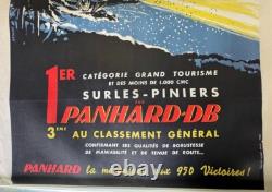AFFICHE AUTOMOBILE 28 e RALLYE MONTE-CARLO 1959 PANHARD DB 1er GD Tourisme