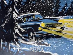 AFFICHE AUTOMOBILE 28 e RALLYE MONTE-CARLO 1959 PANHARD DB 1er GD Tourisme