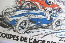 AFFICHE AUTOMOBILE circuit LINAS MONTHLERY 1977 coupe âge d'or ALFA ROMEO TALBOT
