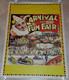 Affiche Ancienne 102x76 -carnival Fun Fair Fete Forraine Anglaise Cirque 1930