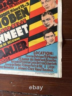 AFFICHE BOXE RARE 1932 Locatelli vs Sybille + 8 champions Palais des Sports