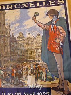 AFFICHE BRUXELLES 8ème foire commerciale 1927 affiche originale lithographie