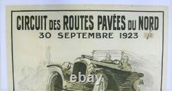AFFICHE CITROEN Circuit Routes Pavées du NORD (59) 1923 Pierre LOUYS 5 HP trèfle