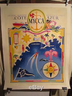 AFFICHE COTE D'AZUR CANNES MOTONAUTIQUE MERCIER