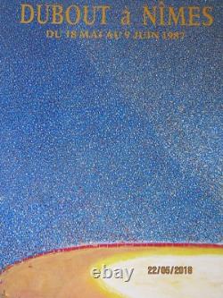 AFFICHE EXPO DUBOUT A NÎMES 1987 EO 117 x 157 ENTOILEE