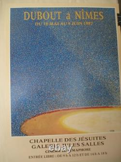 AFFICHE EXPO DUBOUT A NÎMES 1987 EO 117 x 157 ENTOILEE