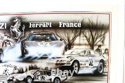 AFFICHE FERRARI FRANCE CHARLES POZZI 1989 signée ENZO NASO DAYTONA 308 328 288