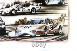 AFFICHE FERRARI FRANCE CHARLES POZZI 1989 signée ENZO NASO DAYTONA 308 328 288