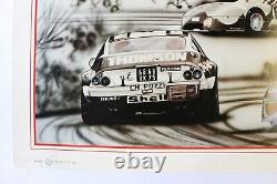AFFICHE FERRARI FRANCE CHARLES POZZI 1989 signée ENZO NASO DAYTONA 308 328 288