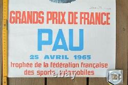 AFFICHE GRAND PRIX AUTOMOBILE DE PAU 1965 par BELIGOND Affiche originale