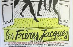 AFFICHE LES FRERES JACQUES ADIEU 1981-82 MUSIC HALL THEATRE Mime Prévert Vian