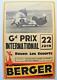 Affiche Moto Bmw Side-car 22 Juin 1969 Grand Prix Rouen Les Essarts Berger Anis