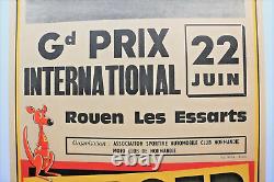 AFFICHE MOTO BMW SIDE-CAR 22 juin 1969 Grand Prix ROUEN les ESSARTS BERGER ANIS