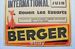 AFFICHE MOTO BMW SIDE-CAR 22 juin 1969 Grand Prix ROUEN les ESSARTS BERGER ANIS