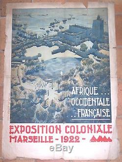 Affiche Orientaliste Exposition Coloniale Marseille Afrique Occidentale 1922