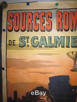 AFFICHE ORIGINALE 1900 SOURCES ROMAINES DE SAINT GALMIER par MISTI