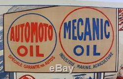 AFFICHE ORIGINALE 1930 AUTOMOTO MECANIC OIL CYCLECAR AGRICOLE LOCOMOBILE huile