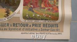 AFFICHE ORIGINALE ANCIENNE PLM SEMUR EN AUXOIS cote d'or bourgogne Henri POLART