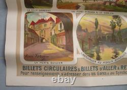 AFFICHE ORIGINALE ANCIENNE PLM SEMUR EN AUXOIS cote d'or bourgogne Henri POLART