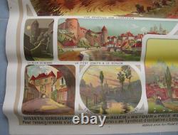 AFFICHE ORIGINALE ANCIENNE PLM SEMUR EN AUXOIS cote d'or bourgogne Henri POLART