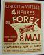 Affiche Originale Circuit Automobile Gd Prix Forez Saint-etienne 8 Mai 1955