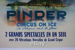 AFFICHE ORIGINALE CIRQUE CIRCUS PINDER ON ICE Assomption RUDDY poster ice skate