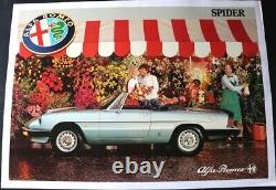 AFFICHE ORIGINALE CONCESSION ALFA ROMEO SPIDER 3 DUETTO 1982 1990 fleuriste